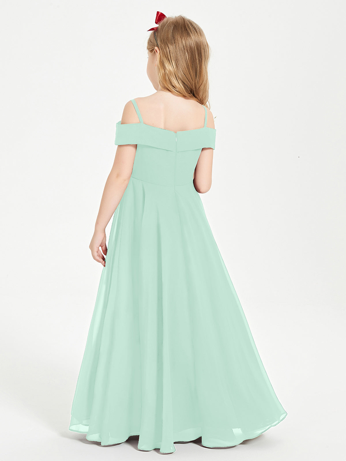 Off-the-Shoulder Dresses for Stylish Junior Bridesmaids Mint Green